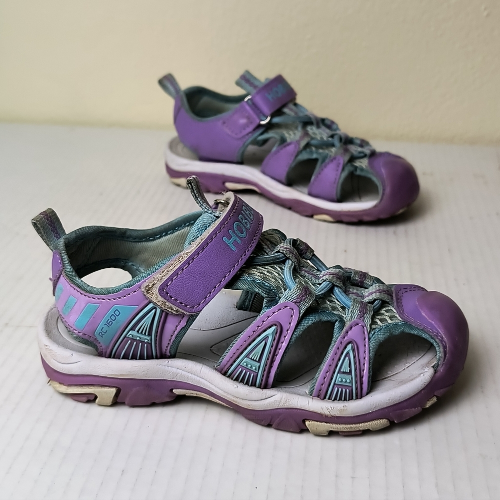 HOBIBEAR Little Girl 1.5 Purple and Teal Sandals Water Shoes Closed-Toe Athletic